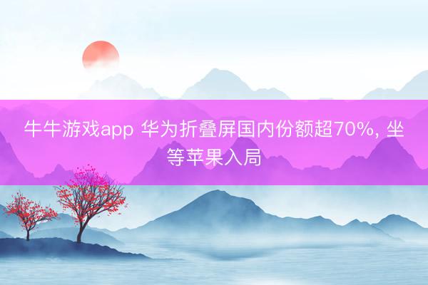 牛牛游戏app 华为折叠屏国内份额超70%， 坐等苹果入局