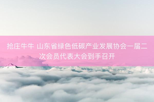 抢庄牛牛 山东省绿色低碳产业发展协会一届二次会员代表大会到手召开