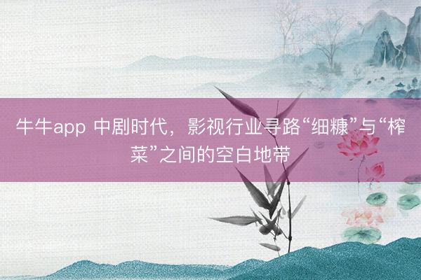 牛牛app 中剧时代，影视行业寻路“细糠”与“榨菜”之间的空白地带
