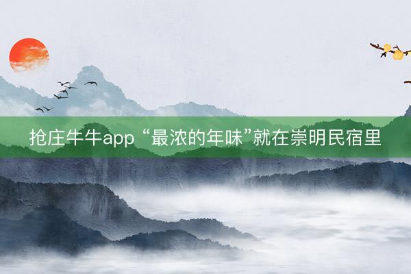抢庄牛牛app “最浓的年味”就在崇明民宿里