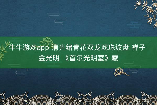 牛牛游戏app 清光绪青花双龙戏珠纹盘 禅子 金光明 《首尔光明室》藏