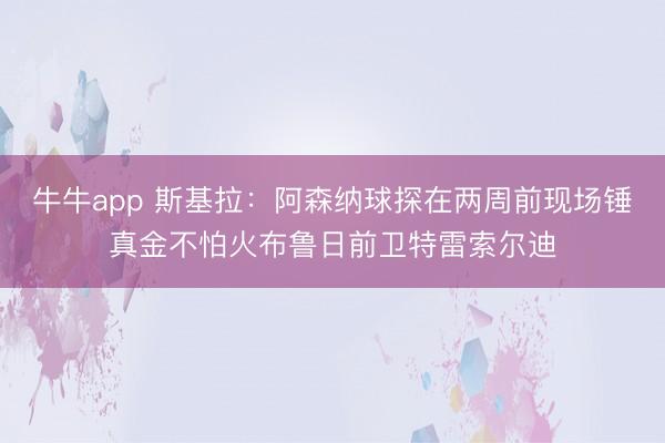 牛牛app 斯基拉：阿森纳球探在两周前现场锤真金不怕火布鲁日前卫特雷索尔迪