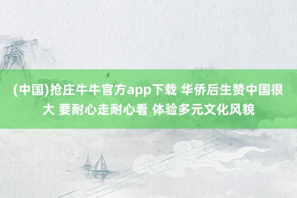 (中国)抢庄牛牛官方app下载 华侨后生赞中国很大 要耐心走耐心看 体验多元文化风貌