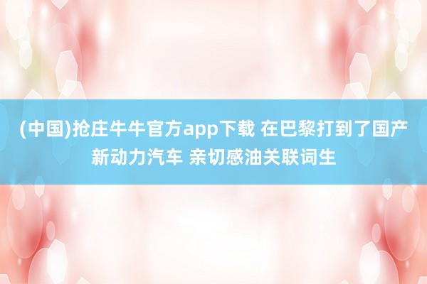 (中国)抢庄牛牛官方app下载 在巴黎打到了国产新动力汽车 亲切感油关联词生