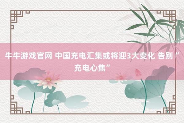 牛牛游戏官网 中国充电汇集或将迎3大变化 告别“充电心焦”