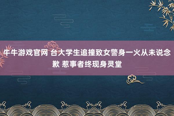 牛牛游戏官网 台大学生追撞致女警身一火从未说念歉 惹事者终现身灵堂